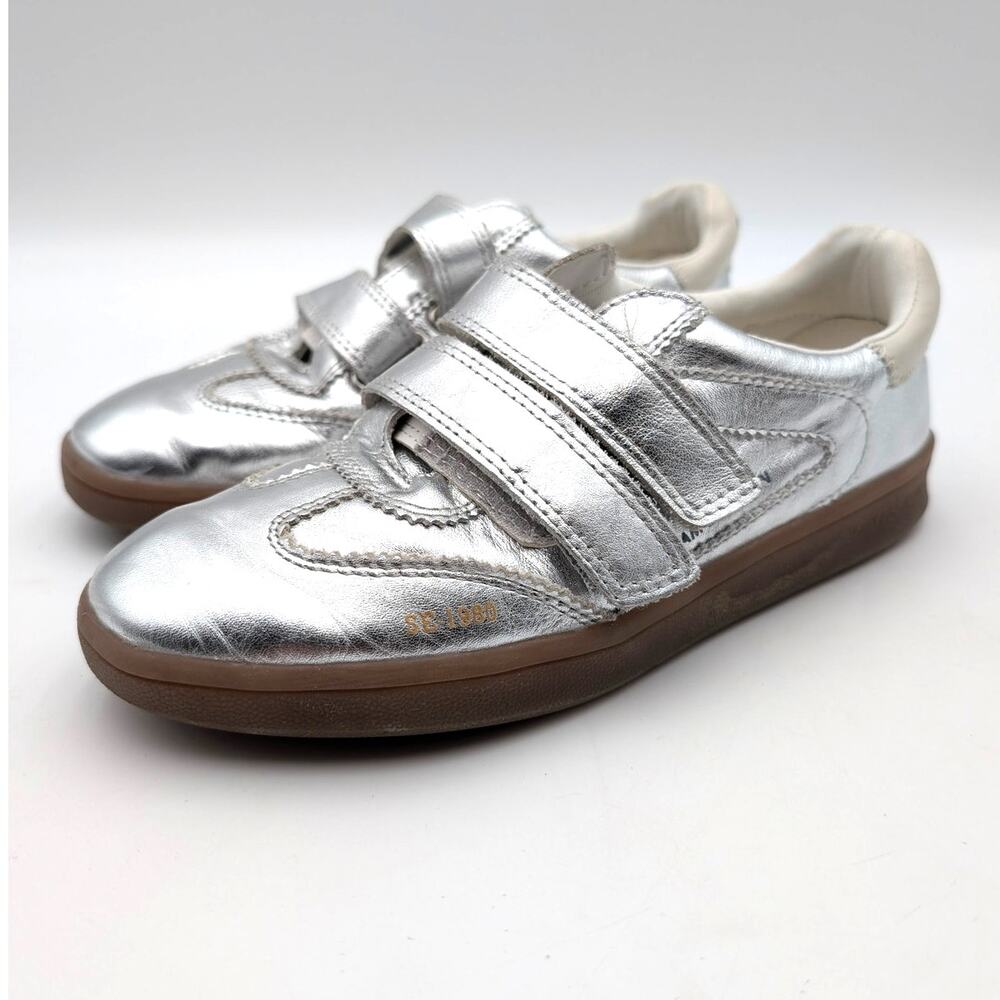 Sam Edelman Talia Sneaker Shoes Round Toe Women's Silver Size US6M EU36